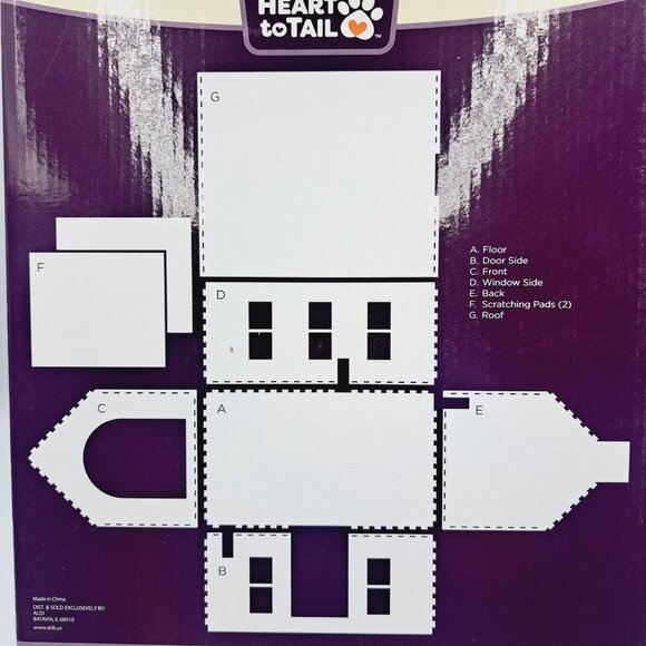 Cottagecore Farmhouse Cat or Small Pet House with Cardboard Scratching Boards - Picture 6 of 6